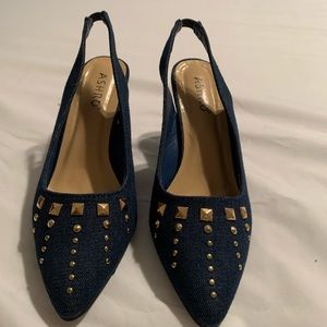 Sling back denim sandals